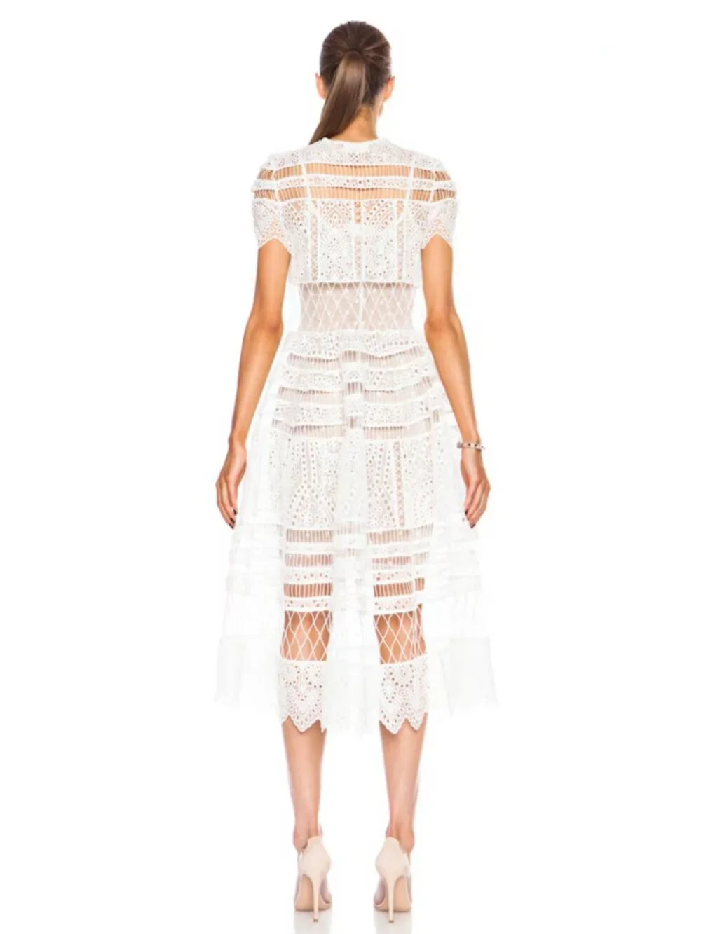 Zimmermann Riot Eyelet Bell Nylon-Blend Dress Size S NEW - Picture 12 of 16